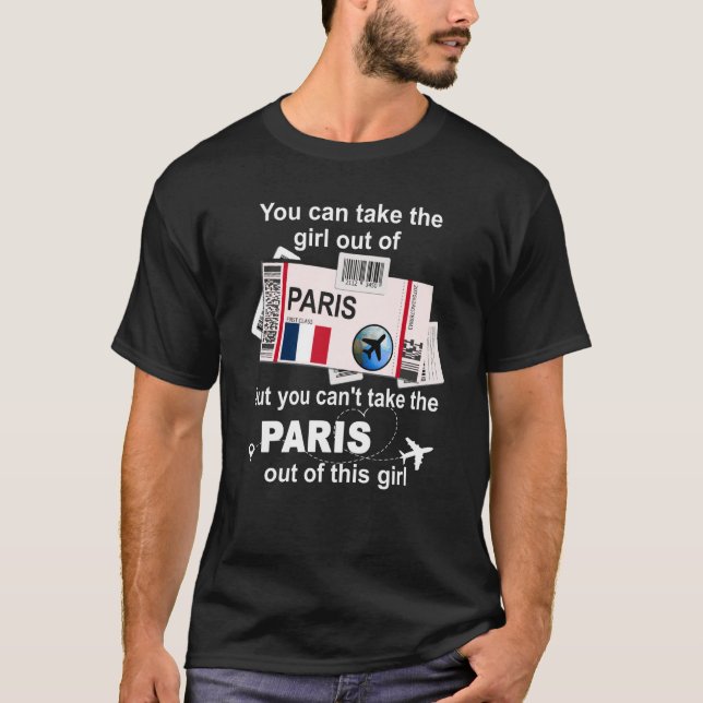 Paris Boarding Pass Paris Girl del Malcantone T-Shirt (Vorderseite)