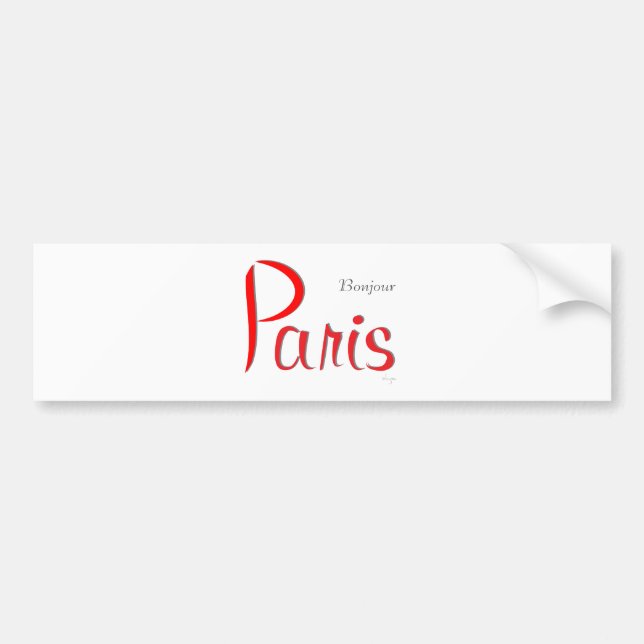 PARIS Bonjour (Hallo) Autoaufkleber (Vorne)
