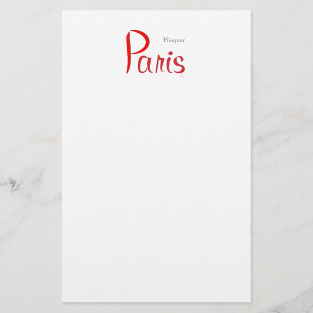 PARIS Bonjour (Hallo) Briefpapier (Vorderseite)