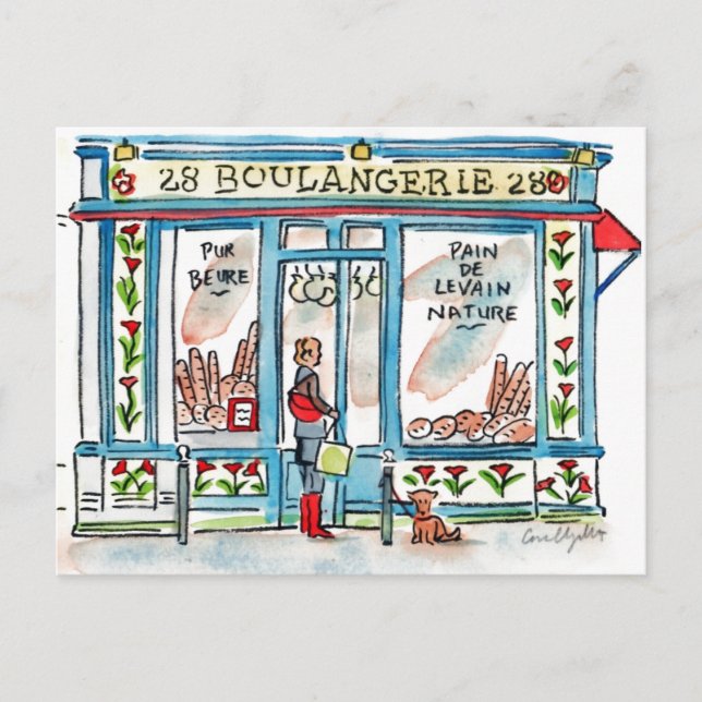 Paris BOULANGERIE 28 Einladungspostkarte (Vorderseite)