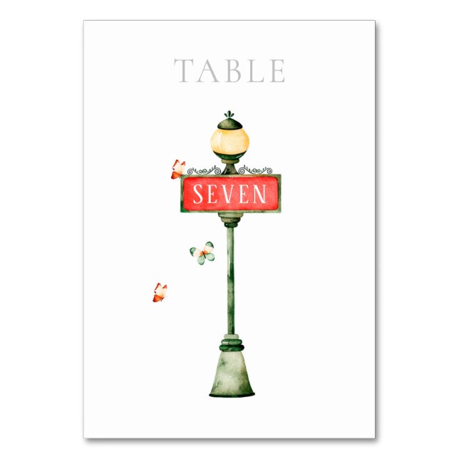 Paris Boulangerie Watercolor Tischnummer (Vorderseite)