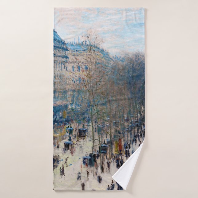 Paris Boulevard, Claude Monet Badehandtuch (Badehandtuch)