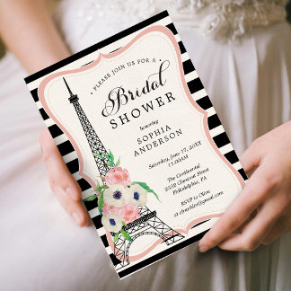 Paris Bridal Dusche Einladungskarte Eiffelturm