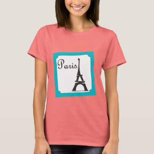 Paris-Briefmarken-Blau T-Shirt
