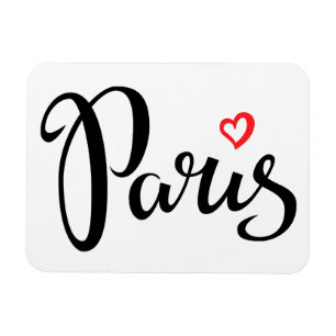 Paris-Bürsten-Beschriftung mit Herzen Magnet