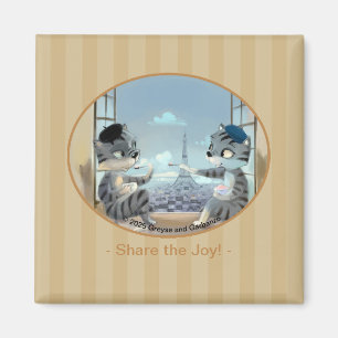Paris by Day Carré Magnet 2 inch - Joie