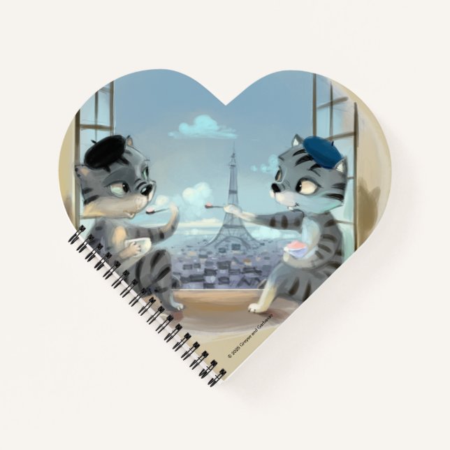 Paris by Day Heart Shaped Notebook (Verschiedene) Notizbuch (Vorderseite)