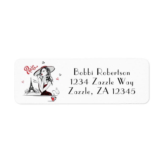 Paris & Café, Étiquette rouge (Devant)