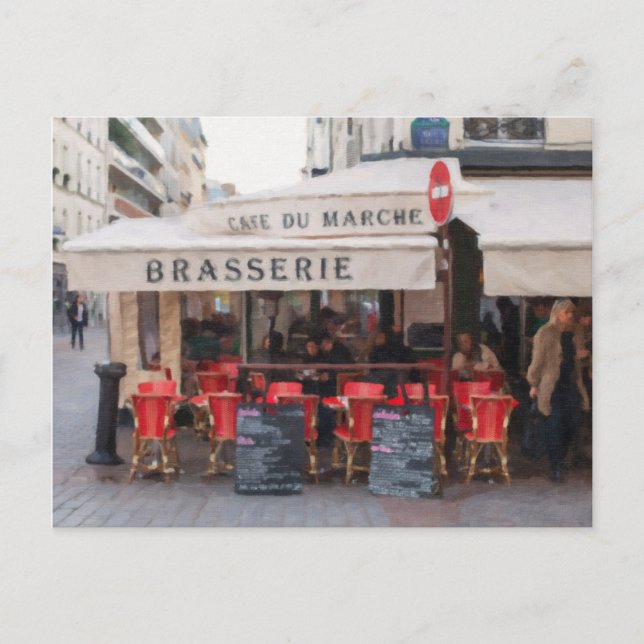Paris Café Postcard - Paris, Frankreich Postkarte (Vorderseite)