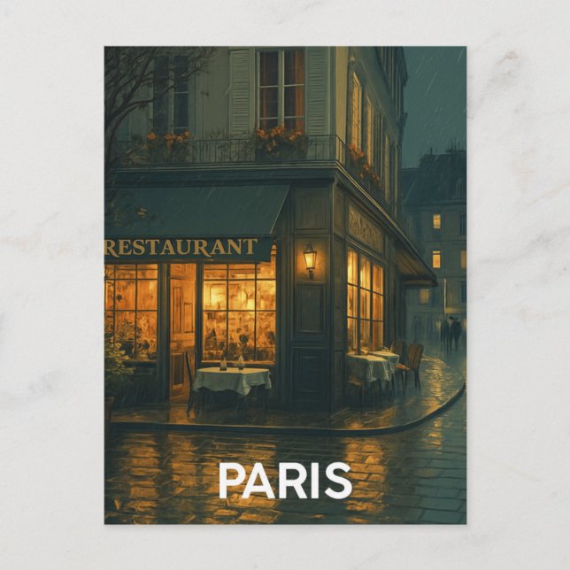 Paris Café Postkarte (Vorderseite)