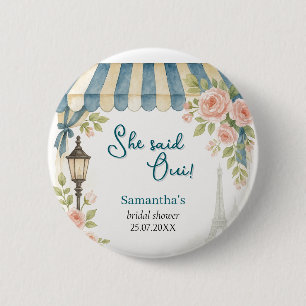 Paris Café Sie sagte Oui Brautjungfern-Party  Button
