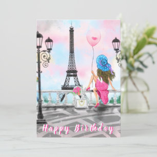 Paris Carte d'anniversaire avec Tour Eiffel