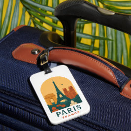Paris Cathedral Bag Tag - Vintage Notre Dame  Gepäckanhänger
