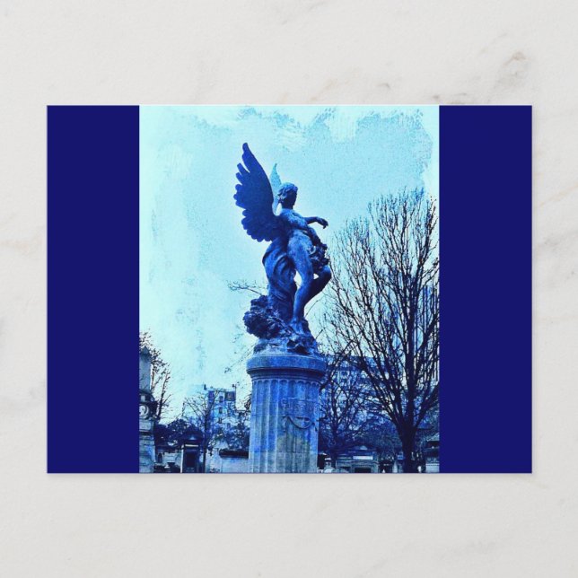 Paris Cemetary Angel Postkarte (Vorderseite)