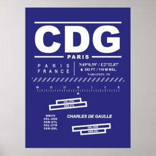 Paris Charles De Gaulle Flughafen CDG Poster