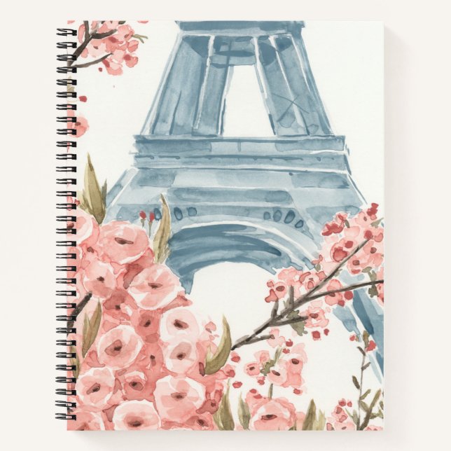 Paris Cherry Blossoms Notizbuch (Vorderseite)
