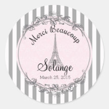 Paris Chic Runde personalisiert danke Kreis