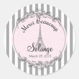 Paris Chic Runde personalisiert danke Kreis Runder Aufkleber