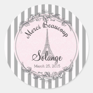 Paris Chic runde personalisierte Danke Kreis Runder Aufkleber
