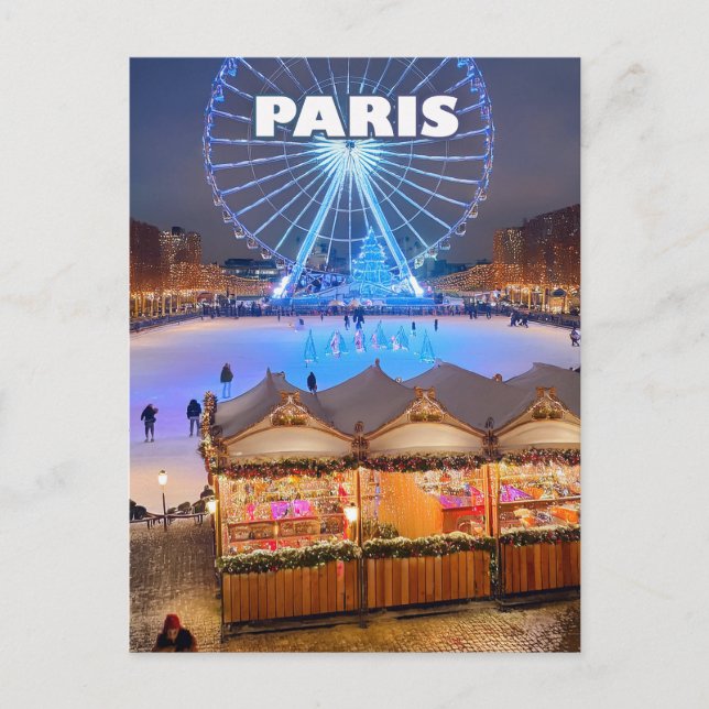 Paris Christmas Wonder Postkarte (Vorderseite)