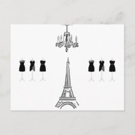 Paris City Fashion Eiffel Tower Französische Postk Postkarte