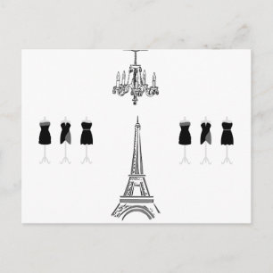 Paris City Fashion Eiffel Tower Französische Postk Postkarte