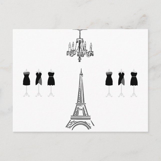 Paris City Mode Tour Eiffel Carte postale français (Devant)