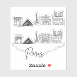 Paris City Skyline Aufkleber