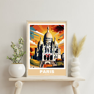 Paris Cityscape - Iconic Sehenswürdigkeiten Poster