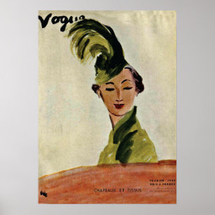 Paris Cover ~ Hüte und Stoffe 1935 Poster