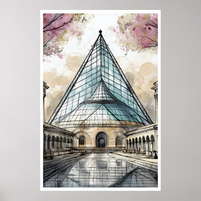 Paris, das Louvre Pyramid Poster (Vorne)
