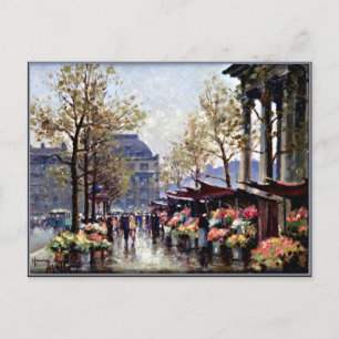 Paris, Der Blumenmarkt von La Madeleine Postkarte