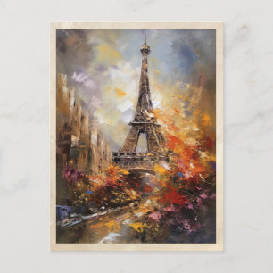 Paris Der Eiffelturm Abstrakte Ölgemälde Postkarte