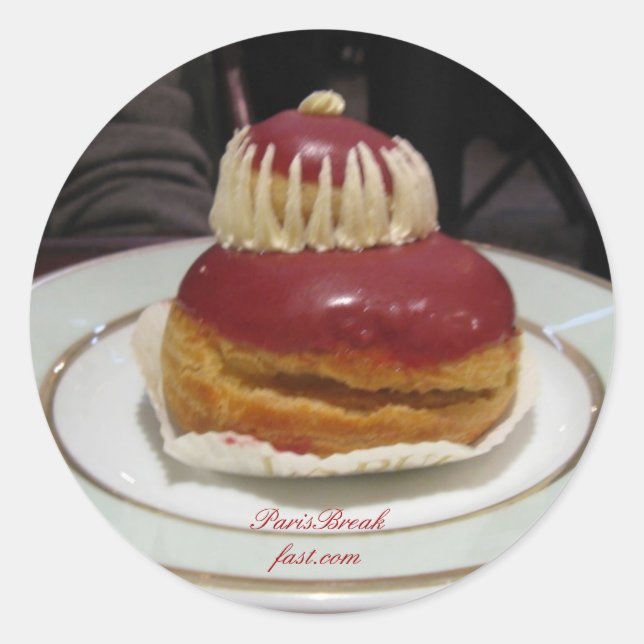 Paris Desserts Runder Aufkleber (Vorderseite)