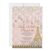 Paris Diamant et Perles Invitation de fête d'anniv