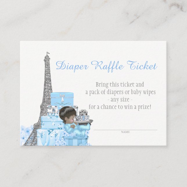 Paris Diaper Raffle Tickets Begleitkarte (Vorderseite)