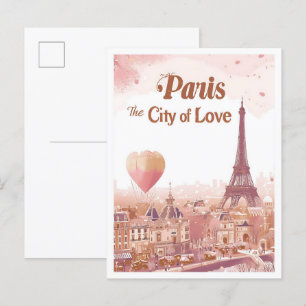 Paris die Stadt der Liebe Kunst Reise Illustration Postkarte