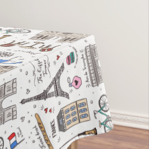 Paris Doodles Tischdecke