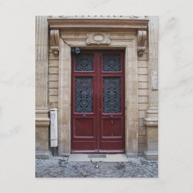 Paris Door Postcard Postkarte (Vorderseite)