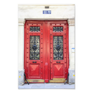 Paris Door Red Number 11 - Fotodruck