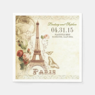 Paris Eiffel tour serviettes en papier de mariage