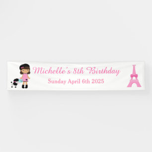 Paris Eiffel Tower Afrikanisches Mädchen Banner