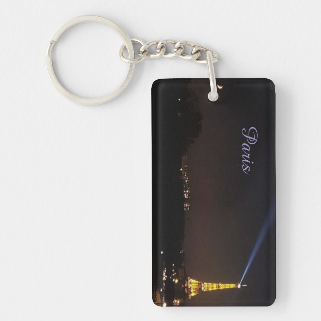 Paris Eiffel Tower at Night Keychain (Devant)