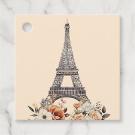 Paris Eiffel Tower Beautiful Floral Bridal Shower Geschenkanhänger