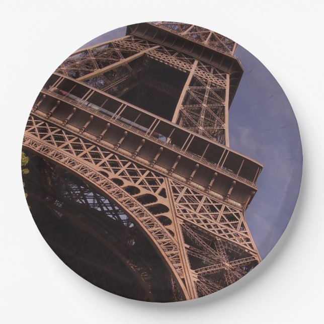 Paris Eiffel Tower Berühmtes Foto für Sehenswürdig Pappteller (Vorderseite)