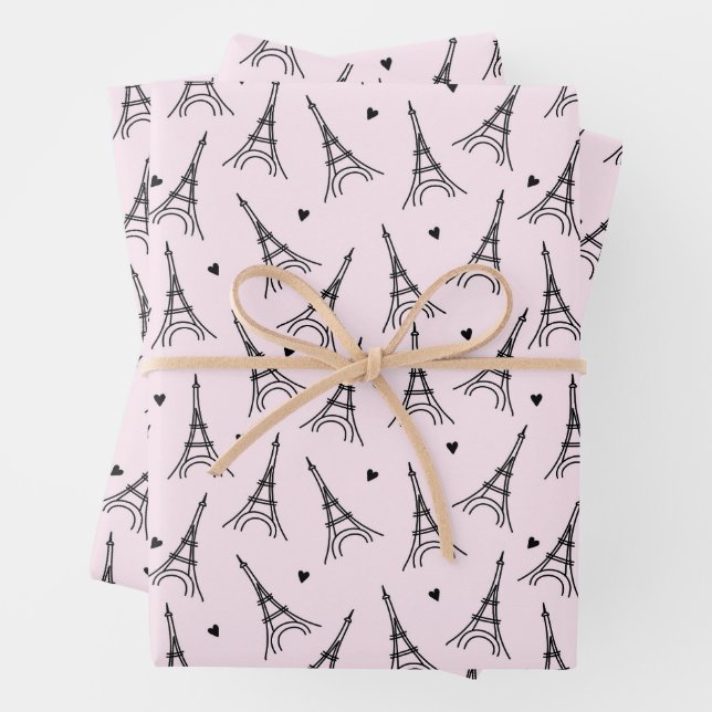 Paris Eiffel Tower Birthday Dusche Party Geschenkpapier Set (Beispiel)