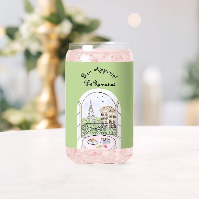Paris Eiffel Tower Bon Appetit PERSONALIZE Dosenglas (Insitu (Hochzeit))