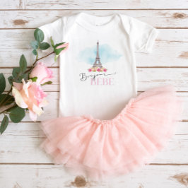 Paris Eiffel Tower Bonjour Bébé Baby Bodysuit Strampler