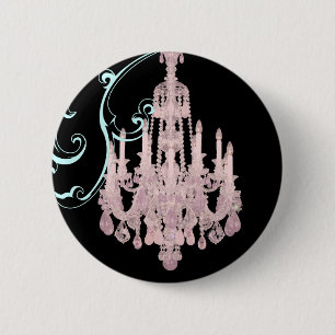 Paris Eiffel Tower Chandelier Vintage Hochzeit Button