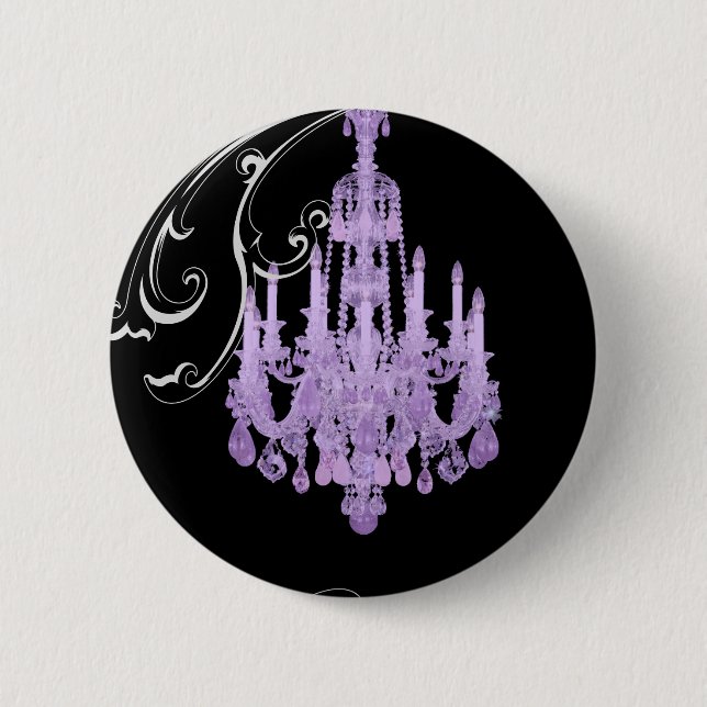 Paris Eiffel Tower Chandelier Vintage Hochzeit Button (Vorderseite)